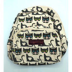 Bungalow 360 Cat Durable Natural Cotton Canvas Kids Back Pack NWOT
